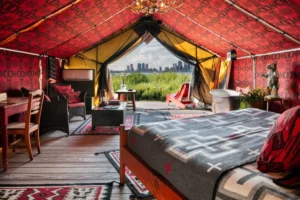 Experience Rustic Luxury: The Urban Cowboy Tent Arrives on Governors Island, Redefining NYC Stays